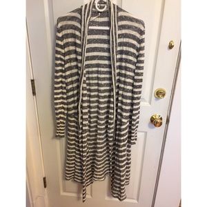Free People striped long cardigan duster